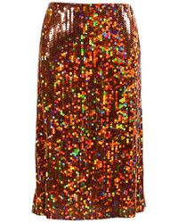 Nina Ricci \n Orange Synthetic Skirt