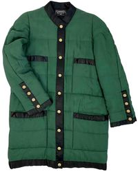 Chanel Abrigo en seda verde \N