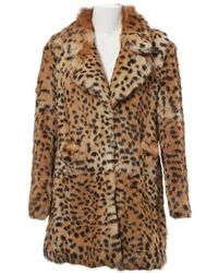 Sandro Beige Rabbit Coat - Natural