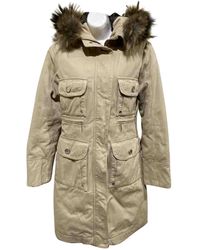 Moncler Mantel en Coton Beige - Neutre