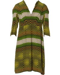 Marni Seide Midi Kleid - Grün