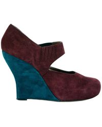 Marni Scarpe con tacco in scamosciato bordeaux - Multicolore