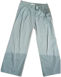 Maje Grey Cotton Trousers - Gray