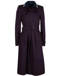 Burberry Purple Linen Trench Coat