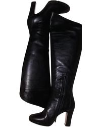 Max Mara Leather Boots - Black