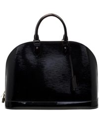 Louis Vuitton Alma Burgundy Patent Leather in Black - Lyst