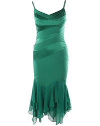 karen millen green silk dress