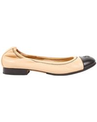 Chanel Bailarinas de Cuero - Neutro