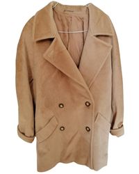 Max Mara 101801 Wool Coat - Natural