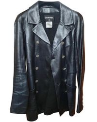 Chanel Cazadora en cuero negro