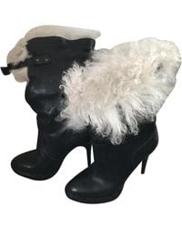 Burberry Mongolian Lamb Snow Boots - Black