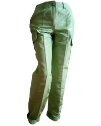 Chanel Pantaloni in Seta - Verde
