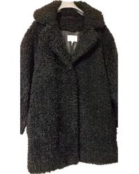 Sandro Black Faux Fur Coat