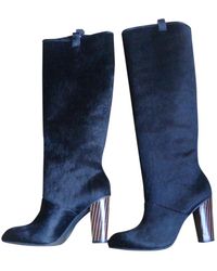 Diane von Furstenberg Kalbsleder In Pony-optik Stiefel - Schwarz