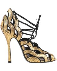 Tom Ford \n Gold Python Heels - Metallic