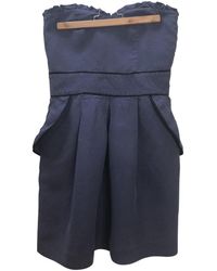Sandro Leinen Mini kleid - Blau