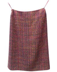 Chanel Falda en lana violeta \N - Rojo