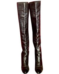 Chanel Botas altas de Pitón - Negro