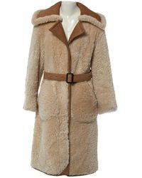 Burberry Shearling Coat - White