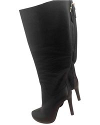 Max Mara Leather Boots - Black
