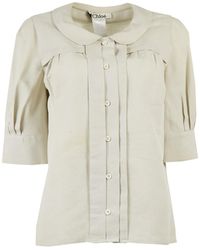 Chloé Leinen Bluse - Natur
