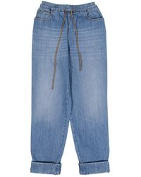 Chanel Pantalons \N en Coton Bleu