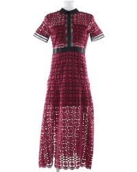 Self-Portrait Midi kleid - Rot