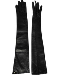 Diane von Furstenberg Leder Lange handschuhe - Schwarz