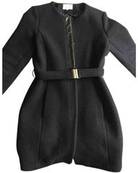 Sandro Navy Wool Coats - Blue