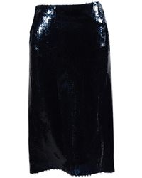Nina Ricci \n Blue Glitter Skirt