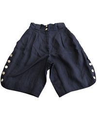 Chanel Bermudas en lona azul