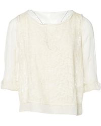 Maje Ecru Viscose Top - White