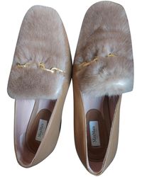 Max Mara Leather Flats - Natural