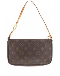Louis Vuitton - Pre-owned Pochette Accessoire Brown Leather Clutch Bags - Lyst
