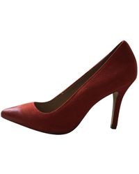 Maje Orange Leather Heels