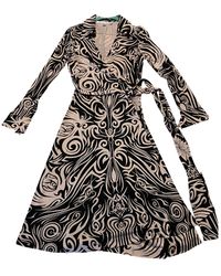 Diane von Furstenberg Seide Midi kleid - Schwarz