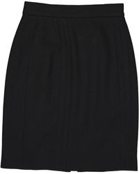 Chanel Wolle Mini Rock - Schwarz