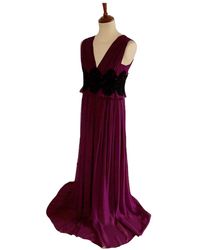 Max Mara Silk Maxi Dress - Purple