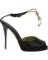Giuseppe Zanotti Leinen Sandalen - Schwarz