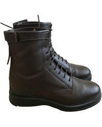 Woolrich Bottes en Cuir Marron - Multicolore