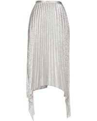 silver silk skirt