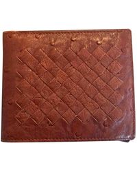 Bottega Veneta Marroquinería en avestruz marrón