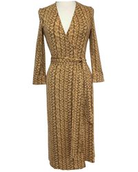 Diane von Furstenberg Seide Midi kleid - Mettallic