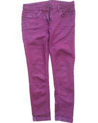 Sandro Burgundy Cotton - Elasthane Jeans - Purple