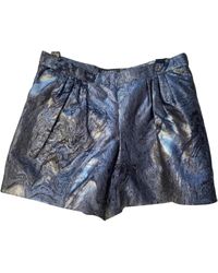 Chanel Short de Seda - Azul