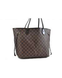 Louis Vuitton Neverfull Leinen Handtaschen - Braun