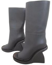 Marni Stivali in pelle grigio