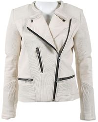 IRO Cazadora en cuero blanco