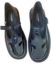 Burberry Patent Leather Lace Ups - Black