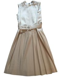 Moncler Robe en Laine Écru - Multicolore